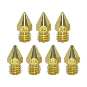 Buse <span class=keywords><strong>MK8</strong></span> en laiton 0.2MM 0.3MM 0.4MM 0.5MM Buse de tête d'impression d'extrudeuse pour accessoires d'imprimante 3D Ender-3 CR10 CR10S 1.75MM - Product Image 1