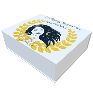 Boîte-cadeau de perruque de grande taille pour femmes bon marché doublée de perruque de satin Boîte d'emballage en papier pliable d'estampage d'or de perruque - Product Image 6