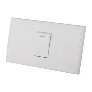 Standard Pc Panel 1 Gang 1 Way Safety Electric Power White Button Household Wall Switch