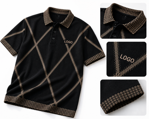 Polo de Golf Argyle Premium Personalizado para Hombre, Tejido Jacquard de Alto Rendimiento, Marca Privada, Ropa para Clubes de Campo, OEM - Product Image 3