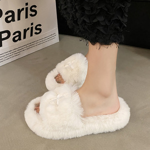 Popolare pantofole <span class=keywords><strong>pelose</strong></span> per le donne autunno e inverno nuovo stile, indossando pantofole di cotone antiscivolo per uso esterno - Product Image 4