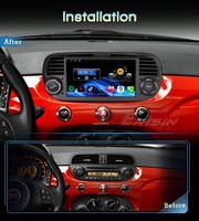 Erisin ES6650FB 7" IPS Android 14 CarPlay sans fil Android Auto DSP OBD2 Amplificateur RGB 1 an Radio multimédia de voiture pour Fiat