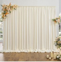 Rideau de fond de scène de mariage semi-transparent en polyester, moderne, translucide, résistant aux plis, personnalisable, pour décoration d'événements et de fêtes