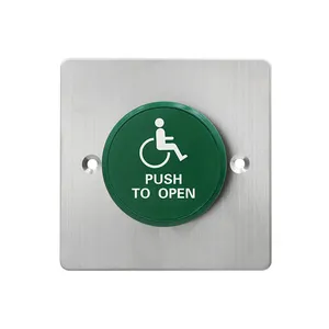 Mini Metal Door Exit Release Button One Button Stainless Steel 12V Green Door Infrared Contactless Exit Button