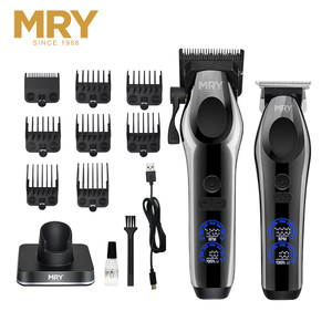 MRY Barber Máquina de <span class=keywords><strong>Corte</strong></span> de Pelo Recargable Ajustable Inalámbrico Profesional T-Blade Trimmer Set Cortadoras de Pelo Eléctricas para Hombres - Product Image 4
