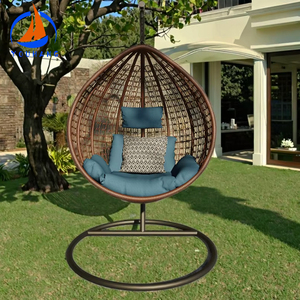 Cheap Xl Oval Hanging Egg Chair Hamaca Columpio negro Cuerda gris Soporte de mimbre Muebles Sillas de huevo al aire libre para la venta - Product Image 1