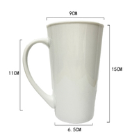 FINE-V 2021 Nouveauté Promotion Cadeaux Grande Capacité Tasse en Céramique Blanche Vierge Porcelaine Classique avec Poignée Certifiée CE