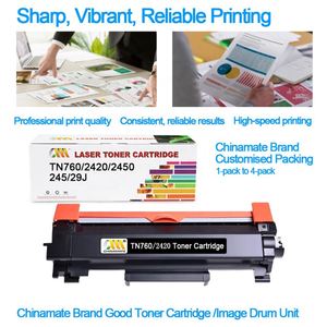 TN2420 Toner Brother compatible TN760 pour imprimante Brother TN760 TN2405 TN2450 TN2445 TN760 TN29J TN2420 Cartouches de Toner - Product Image 4