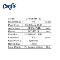 CONFU Écran tactile OLED 7 pouces 1920x1080 120Hz à taux de rafraîchissement élevé, panneau de jeu vidéo pour console PSP, portable USB-C