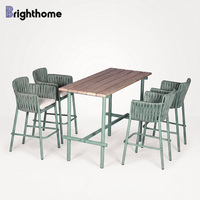 Ensemble de mobilier d'extérieur Brighthome en aluminium, chaise haute pour patio, jardin, restaurant, bar, salle à manger
