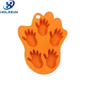 Moule à glaçons en silicone en forme de paume à 5 cavités, couleur personnalisable, qualité alimentaire, outil de pâtisserie pour la préparation de gâteaux <span class=keywords><strong>au</strong></span> <span class=keywords><strong>chocolat</strong></span> et de gelée - Product Image 5