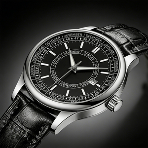 Orologio da <span class=keywords><strong>Uomo</strong></span> Elegante e di Lusso con <span class=keywords><strong>Cinturino</strong></span> in <span class=keywords><strong>Pelle</strong></span> e Calendario, Orologio al Quarzo per <span class=keywords><strong>Uomo</strong></span> - Product Image 1