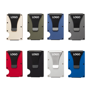 Gratis RFID-blokkerende metalen portemonnee kaarthouder hoesje met aangepast LOGO, RFID-slanke herenportemonnee, minimalistische aluminium portemonnee voor heren - Product Image 5