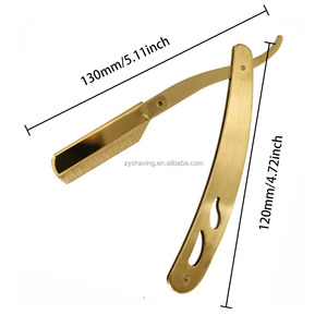 Navaja de Afeitar Recta de Acero Inoxidable ZY, Navaja de un Solo Filo para Barbería y Salón, Cuchillo Plegable para Uso Doméstico - Product Image 5