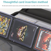 Porte-cartes en cuir PU avec fermeture éclair, 252 pochettes, 12 pochettes par page, album de cartes à chargement latéral pour cartes Pokémon TCG, cartes de baseball, cartes sportives
