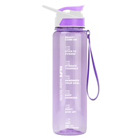 Bouteille d'eau sport tritan motivationnelle de 1000ml avec logo personnalisé en plastique sans BPA avec infuseur de fruits et marqueur de temps tasse étanche