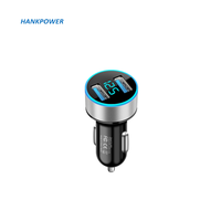 Chargeur de voiture double USB 3.1A en gros d'usine, chargeur de téléphone intelligent rapide avec écran fixe