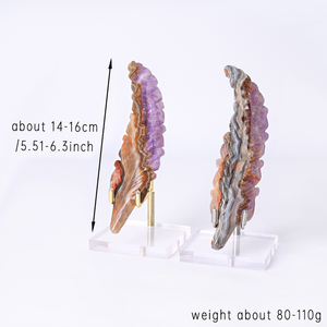 คริสตัลแกะสลักรูปขนนกจากอเมทิสต์และอาเกตสำหรับตกแต่ง ขายส่ง - Product Image 4