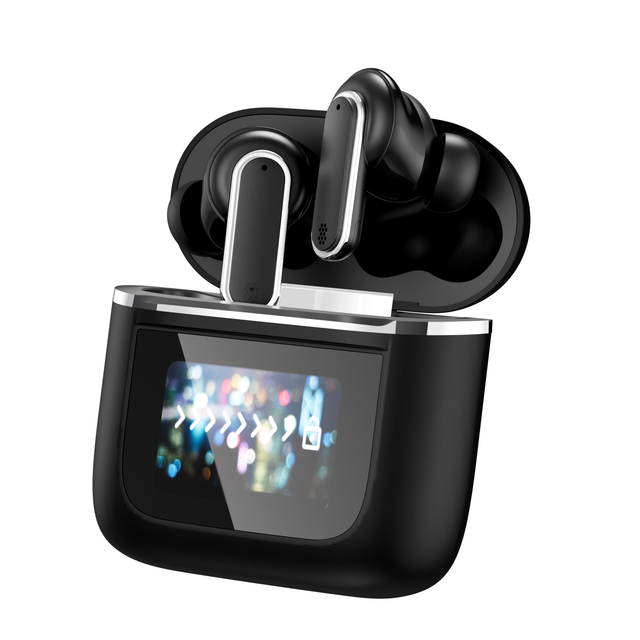 Hot Sale Yx27 Wireless In-ear Headphones Noise Cancelling with ANC ENC HIFI Sound Smart Wireless Earbuds with LCD Touch Screen