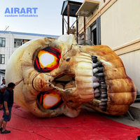 Ballon géant gonflable en forme de tête de crâne à texture osseuse pour la décoration de soirées à thème d'horreur en boîte de nuit, ornement effrayant pour entrée de fête foraine