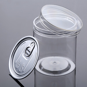 520ml Plastic Storage Containers with Peel Lid Cover Round Transparent Jars for Snacks Candies for Cookies - Product Image 1