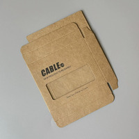 Boîte en papier kraft brun pliable personnalisée à bas prix, boîte pour chargeur de téléphone portable, boîte d'emballage pour câble USB avec fenêtre
