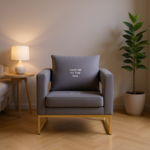 Sillón Gris DB Lenola Tapizado con Patas de Metal, Silla de Salón Contemporánea, Sillón Reclinable Giratorio para Dormitorio - Product Image 2