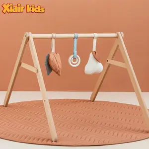 Xiair Montessori Eco-Friendly pieghevole in legno per bambini Indoor Play Gym 3 mesi Baby Play palestre cornice con giocattoli appesi