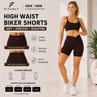 Pantalones de Yoga FITVOLT de Spandex y Nailon Transpirables, de Cintura Alta, Levanta Glúteos, Shorts Deportivos Ajustados, Cintura Elástica, Sin Costuras