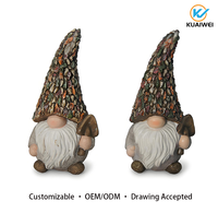 Gnome de jardin en résine imperméable pour extérieur, fait main, personnalisé, avec chapeau en forme de pomme de pin, figurines pour la décoration de jardin, vente en gros