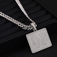 Collier pendentif tendance doré scintillant, entièrement pavé de zircone cubique, chaîne cubaine, lettre initiale personnalisée, bijou pour homme, cadeau