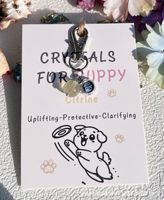Collier et Bandana pour Animaux de Compagnie en Cristal Guérisseur Durable, Pendentif Perles Naturelles, Style Vintage Élégant pour Chiens, Toutes Saisons, Fabriqué en Chine