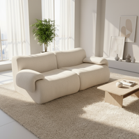 Ensemble de canapés en tissu rembourré de design italien moderne - Canapé en éponge durable compressé sous vide pour appartement, hôtel, villa |   Modulaire