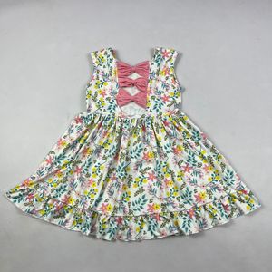 Vestido de Fiesta al por Mayor para Niñas, Bebés y Niños Pequeños, Vestido Tipo Camiseta sin Mangas con Estampado Floral - Product Image 5