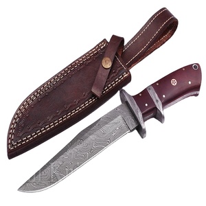 มีดล่าสัตว์ทำมือแบบดั้งเดิม ดามัสกัสคู่ พร้อมปลอกหนัง (Smk1348) - Product Image 2