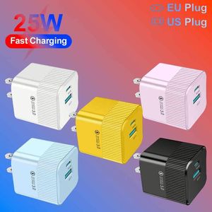 Hot Selling Newest Products 25W GAN Dual USB-<b>C</b> PD Fast Type <b>C</b> <b>Charger</b> Univasal <b>Chargers</b> Port Phone Super Mini USB <b>C</b> Wall <b>Charger</b> - Product Image 2