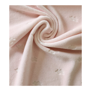 High Quality 240gsm Open End Jacquard <b>Knitted</b> Velour Fabric 80% Cotton 20% Polyester Velvet Cloth - Product Image 5