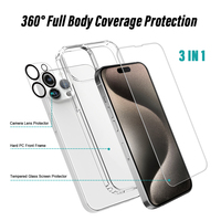 Pour étui de téléphone iPhone protecteur d'écran de téléphone avec protecteur d'objectif de caméra pour iPhone 16 Pro Max protection 3 en 1