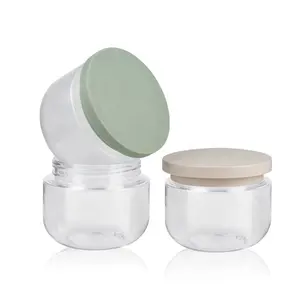 Hot Sale Cosmetic Packaging 8OZ 250g Green Pink Blue PET Plastic Cream Jar Customized Face Body Lotion Container Cream Jars