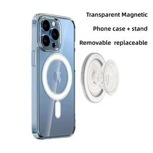 Étui de téléphone magnétique transparent avec support magnétique détachable 2-en-1, étui de protection antichoc pour iPhone/Samsung - Product Image 6