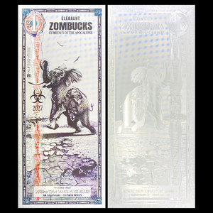 Zombucks Banconota Commemorativa in Argento 2026 Zombie Panda - Moneta Apocalyptica Unica in Lamina d'Argento, Oggetto di Collezione Sci-Fi e Regalo per Appassionati - Product Image 6