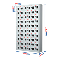 Casier de recharge sécurisé pour téléphones portables en acier inoxydable moderne à 60 portes pour gymnases, écoles, supermarchés, hôpitaux.