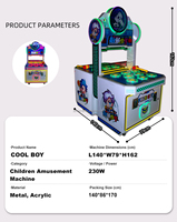 Machine de jeu de réaction personnalisable pour enfants, design de dessin animé mignon, fonctionne à pièces, néon LED, style arcade