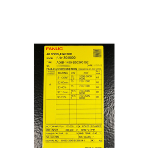 A06B-1499-B503 # มอเตอร์แกนหมุน 0102 BiIP 30/8000 AC ยี่ห้อ FANUC - Product Image 1