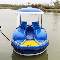 Bateau électrique Dolphin pour 6 personnes, pour enfants et adultes, bleu, fibre de verre et acier, utilisation en parc aquatique/centre de villégiature/commercial, certifié CE, 1 pièce