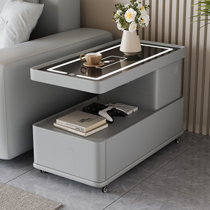 <span class=keywords><strong>Mesa</strong></span> <span class=keywords><strong>de</strong></span> Centro <span class=keywords><strong>de</strong></span> Madera Maciza Móvil <span class=keywords><strong>para</strong></span> Apartamentos Pequeños, Multifuncional, <span class=keywords><strong>con</strong></span> Carga Inalámbrica, Ajustable, Diseño Moderno - Product Image 4