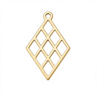 Collier pendentif en métal doré personnalisé, forme géométrique diamant, bijoux pour accessoires DIY
