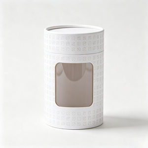 OEM Cylinder Cardboard <b>Box</b> With Visible Window Custom Design For Coffee Bean Brand <b>Packing</b> Shop Display Use - Product Image 6