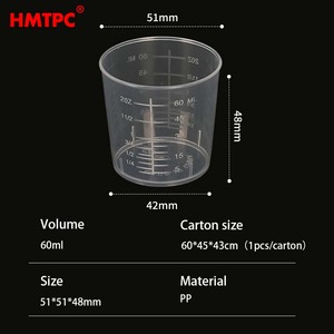 Chất lượng cao tùy chỉnh dùng một lần thân thiện với môi nhựa trong suốt y tế BPA free 2oz 60ml tốt nghiệp y học đo ly - Product Image 2