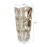 Vente en gros de luxe nordique grand vase en cristal coloré nordique pour la maison tulipe vase en verre et cristal de couleur violette évasée